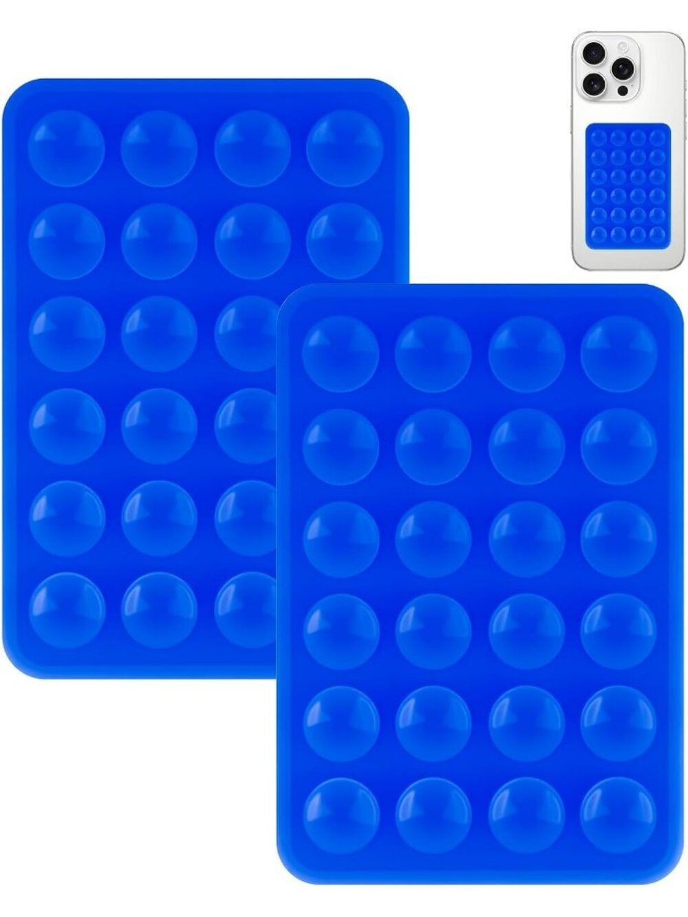 2 Pack Dark Blue Silicone Suction Phone Mount Silicon Adhesive Smartphones Case